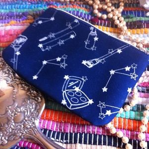 IPSY Blue Star Constellation Zip Up Cosmetic Bag